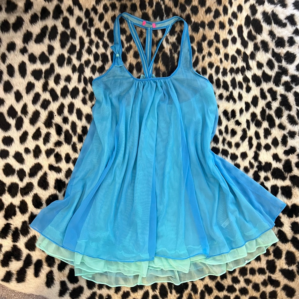 Y2k blue mini dress